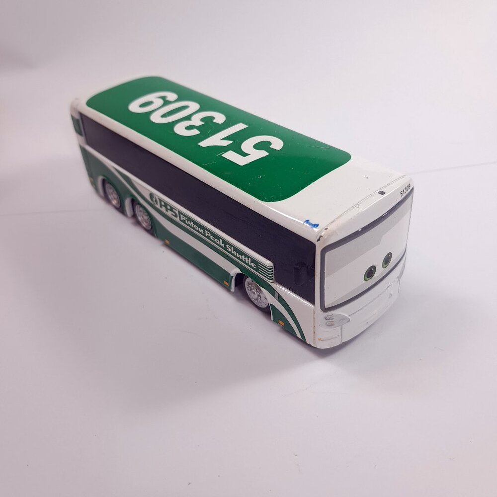Disney Planes Cars Piston Peak Linus Lines Shuttle Bus green white 51309 diecast